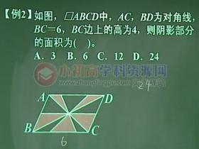 初中数学题库八年级8.1.2:平形四边形面积相关的题例