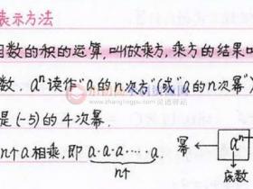 初中数学知识点总结七年级1.14:有理数的乘方
