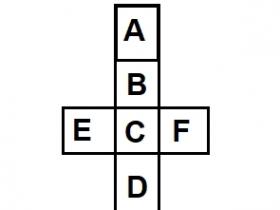 初中数学题库2.12:正方体六个面展开如图,六个面分别用......