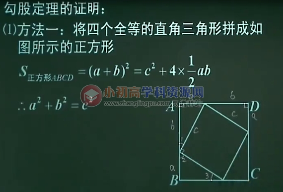 初中数学知识点总结八年级7.2：勾股定理的验证-图片1