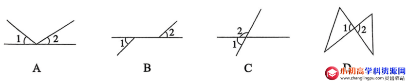 初中数学题库：关于对顶角定义理解的例题解析